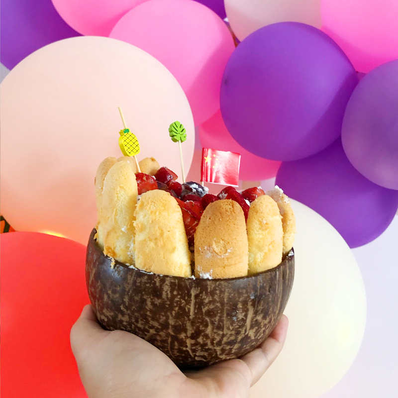 맞춤형 이름 및 로고 코코넛 그릇, 과일 샐러드 국수  - Dim Sum Basket 리뷰 및 가격