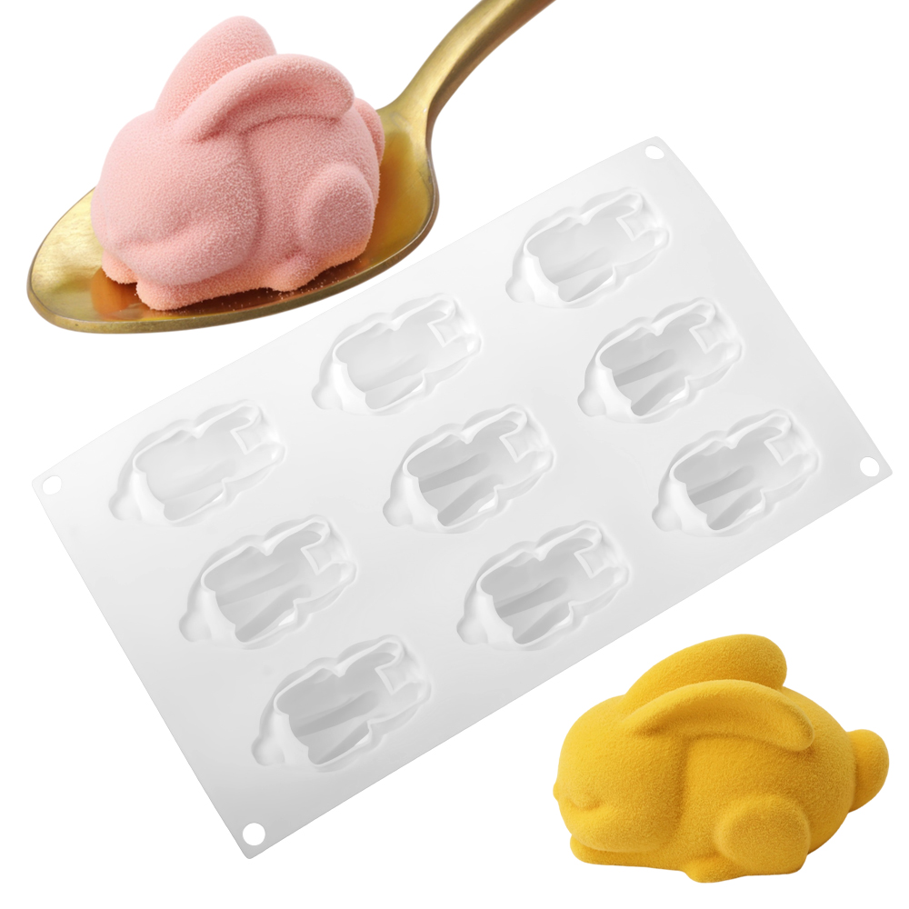 9구형 꼬마토끼 디자인 초콜릿 케이크 몰드 실리콘 젤리 - Bunny Cake Mold 리뷰 및 가격
