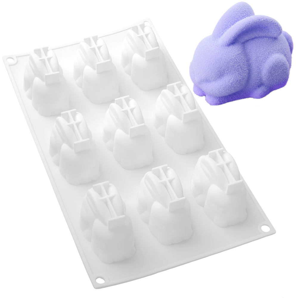 9구형 꼬마토끼 디자인 초콜릿 케이크 몰드 실리콘 젤리 - Bunny Cake Mold 리뷰 및 가격